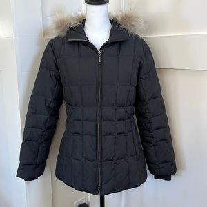 Women’s St. John’s Bay feather down hooded puffer coat.